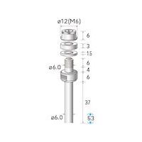 ナカニシ アーバー ねじ径6×軸6 37065 1本 407-5189（直送品）