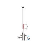 ナカニシ ハイパワーポリッシャー 10本入 円筒型 φ2×5×軸3 WA #220 46404 1パック(10本) 407-2410（直送品）