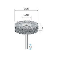 ナカニシ 砥粒入りナイロンブラシ 5本入 ホイール型 φ25×4×軸3 線0.4 #240 50816 1パック(5本) 407-0443（直送品）