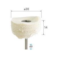 ナカニシ ソフト綿バフ 特厚 3本入 φ30×14×軸3 53754 1パック(3本) 407-6533（直送品）