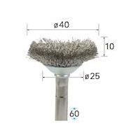 ナカニシ ステンレスブラシ ベベル φ40×10×軸φ6 線φ0.15 52133 1本 407-4524（直送品）