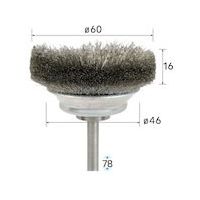 ナカニシ ステンレスブラシ ベベル φ60×16×軸φ6 線φ0.15 52135 1本 407-5909（直送品）