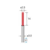 ナカニシ セラミックファイバーブラシ 先端90° φ2.5×14×軸φ3 51151 1本 407-8727（直送品）