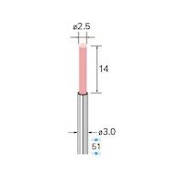 ナカニシ セラミックファイバーブラシ 先端90° φ2.5×14×軸φ3 51156 1本 407-8717（直送品）