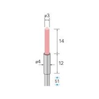 ナカニシ セラミックファイバーブラシ 先端90° φ3×14×軸φ3 51157 1本 407-8733（直送品）