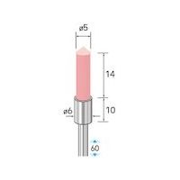 ナカニシ セラミックファイバーブラシ 先端90° φ5×14×軸φ3 51158 1本 407-8728（直送品）