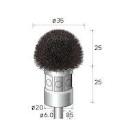 ナカニシ 硬鋼ブラシ 半丸 φ35×25×軸φ6 線φ0.3 52384 1本 407-7188（直送品）