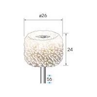 ナカニシ 綿糸バフ 特厚 3本入 φ26×24×軸3 53723 1パック(3本) 407-7235（直送品）