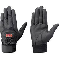 トンボ トンボレックス 合成皮革手袋 ブラック×ブラック E-838BK L 1双 521-9436（直送品）