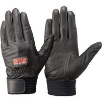 トンボ トンボレックス 牛革製手袋 手の平当て付 ブラック M CS-931BK 1双 509-4266（直送品）