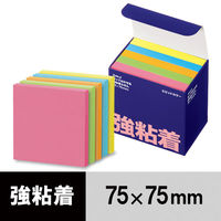 【旧品】アスクル　強粘着ふせん　75×75mm　ビビッドカラー　1箱（5冊入）  オリジナル