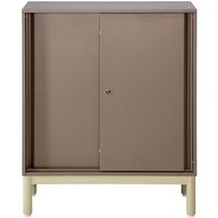 PREDONA（プレドナ）スチールシェルフ　 引違い 下置き用 2段 幅800×奥行400×高さ970mm モカブラウン ラウンド脚　1台(2梱包)