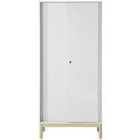 PREDONA（プレドナ）スチールシェルフ　 引違い 下置き用 4段 幅800×奥行400×高さ1750mm ホワイト ラウンド脚　1台(3梱包)