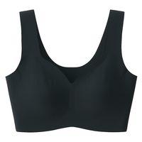【レディース】無印良品 婦人 ひびきにくいハーフトップブラジャー 婦人S 黒 良品計画