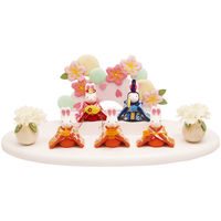 リュウコドウ 白いお花とこうさぎの雛飾り 5人揃い 001-0905 1個（直送品）