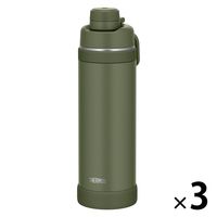 サーモス 真空断熱スポーツボトル 1L カーキ FJU-1000 KKI1セット（3個）