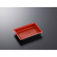 中央化学 弁当容器 CT 千歳K18-12 赤-BK 身 371732 1袋(50個)（直送品）