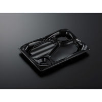 中央化学 弁当容器 CT 波音V 24-17C 黒-BK 身 258921 1袋(50個)（直送品）