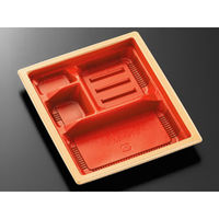 中央化学 弁当容器 CT WF-22D-27 赤木目BK 身L 23879 1ケース(600個(50個×（直送品）