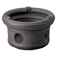 ヤマコー 陶器・丸コンロ 黒 21522 1個（直送品）