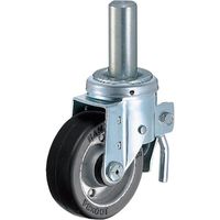 ハンマー 差込み旋回式ゴム車輪(ワイドタイプ・ローラーベアリング)100mm トータルロック 615SK-WRB100 1個（直送品）
