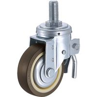 ハンマー ねじ込み旋回式ウレタン車輪(ナイロンホイール・ラジアルボールベアリング)100mm トータルロック 615SA-UB100 1個（直送品）