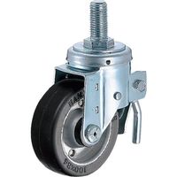 ハンマー ねじ込み旋回式ゴム車輪(ワイドタイプ・ローラーベアリング)100mm トータルロック 615SA-WRB100 1個（直送品）