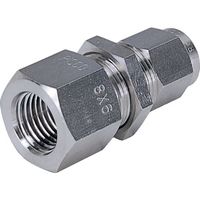 日本ピスコ ピスコ SUS316締付継手 メス隔壁ストレートチューブ0860ねじR3/8 NSMF0860-03 1個 818-1696（直送品）