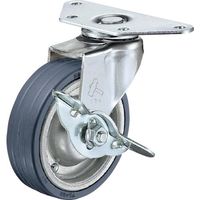 ハンマーキャスター ハンマー Eシリーズコーナー 旋回式ゴム車輪(スチールホイール)65mm ストッパー付 215E-PR65 1個（直送品）