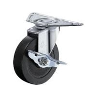 ハンマーキャスター ハンマー Eシリーズコーナー 旋回式ゴム車輪 85mm ストッパー付 215E-R85 1個 814-1821（直送品）