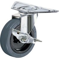 ハンマーキャスター ハンマー Eシリーズコーナー 旋回式ゴム車輪(ナイロンホイール)100mm ストッパー付 215E-RN100 1個（直送品）