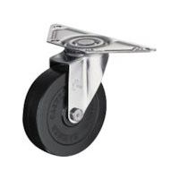 ハンマーキャスター ハンマー Eシリーズコーナー 旋回式ゴム車輪(ローラーベアリング)125mm 220E-RDB125 1個（直送品）