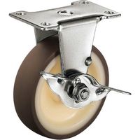 ハンマー Eシリーズオールステンレス 固定式ウレタン車輪(ナイロンホイール)65mm ストッパー付 315ER-UR65 1個（直送品）