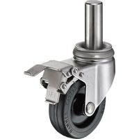 ハンマー SKシリーズオールステンレス 旋回式ゴム車輪(ローラーベアリング)100mm ストッパー付 315SK-RBU100 1個（直送品）
