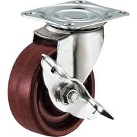 ハンマーキャスター ハンマー Sシリーズオールステンレス 旋回式フェノール車輪 65mm ストッパー付 315S-PH65 1個（直送品）