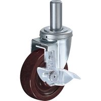 ハンマーキャスター ハンマー 差込み式 旋回式フェノール車輪ストッパー付 413SK