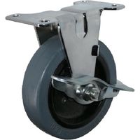 ハンマーキャスター ハンマー Eシリーズ固定式ゴム車輪(ナイロンホイール)100mm ストッパー付 415ER-RN100 1個 814-3595（直送品）
