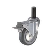 ハンマー 差込み旋回式ウレタン車輪(ナイロンホイール・ベアリング)100mm トータルロック 415MK-KUB100 1個（直送品）