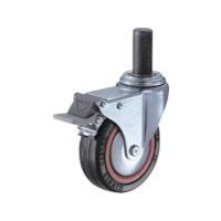 ハンマーキャスター ハンマー 差込み旋回式ゴム車輪(ナイロンホイール・ベアリング)100mm トータルロック 415MK-RB100 1個（直送品）