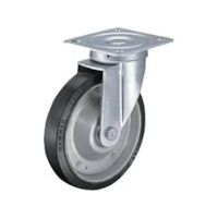 ハンマー プレート式キャスター 自在 ゴム車輪(ラジアルボールベアリング入) 車輪径200mm 400S型 400S-RBB200 1個（直送品）