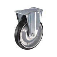 ハンマー プレート式キャスター 固定 ゴム車輪(ラジアルボールベアリング入) 車輪径200mm 400S型 400SR-RBB200 1個（直送品）