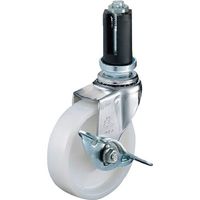 ハンマーキャスター ハンマー パイプ差込み旋回式ナイロン車輪 75mm φ22~24用 ストッパー付 4153EU-N75 1個（直送品）