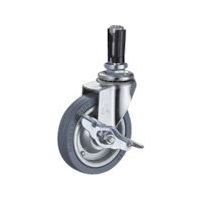 ハンマー パイプ差込み旋回式ゴム車輪(スチールホイール)100mm φ24~26用 SP付 4156EU-PR100 1個（直送品）