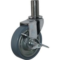 ハンマーキャスター ハンマー 差込み旋回式ゴム車輪(スチールホイール)75mm ストッパー付 415EK-PR75 1個 814-2405（直送品）