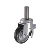 ハンマーキャスター ハンマー 差込み旋回式ゴム車輪(ローラーベアリング)100mm トータルロック 615SK-RB100 1個（直送品）