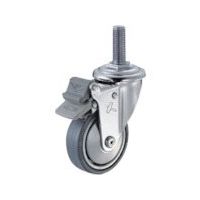 ハンマーキャスター ハンマー ねじ込み旋回式ゴム車輪 100mm トータルロック 916EA-PR100 1個 814-3386（直送品）