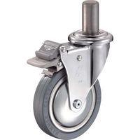 ハンマーキャスター ハンマー 差込み旋回式ゴム車輪 100mm トータルロック 916EK-PR100 1個 814-3388（直送品）