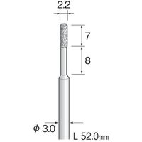 ミニター ミニモ 電着ダイヤモンドバー#140 φ2.2 AD2216 1本 852-7620（直送品）