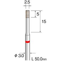 ミニター ミニモ 精密電着CBNバー 超硬軸#140 φ2.5 JA2024 1本 852-7847（直送品）