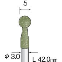 ミニター ミニモ 研磨用ゴム砥石 WA ミディアム#220 φ5 (10本入) DB3104 1袋(10本) 852-6906（直送品）